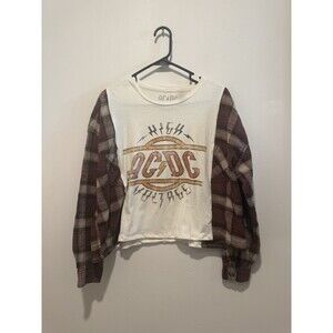 Reworked Upcycle Grunge Oversize AC/DC Top M/L
